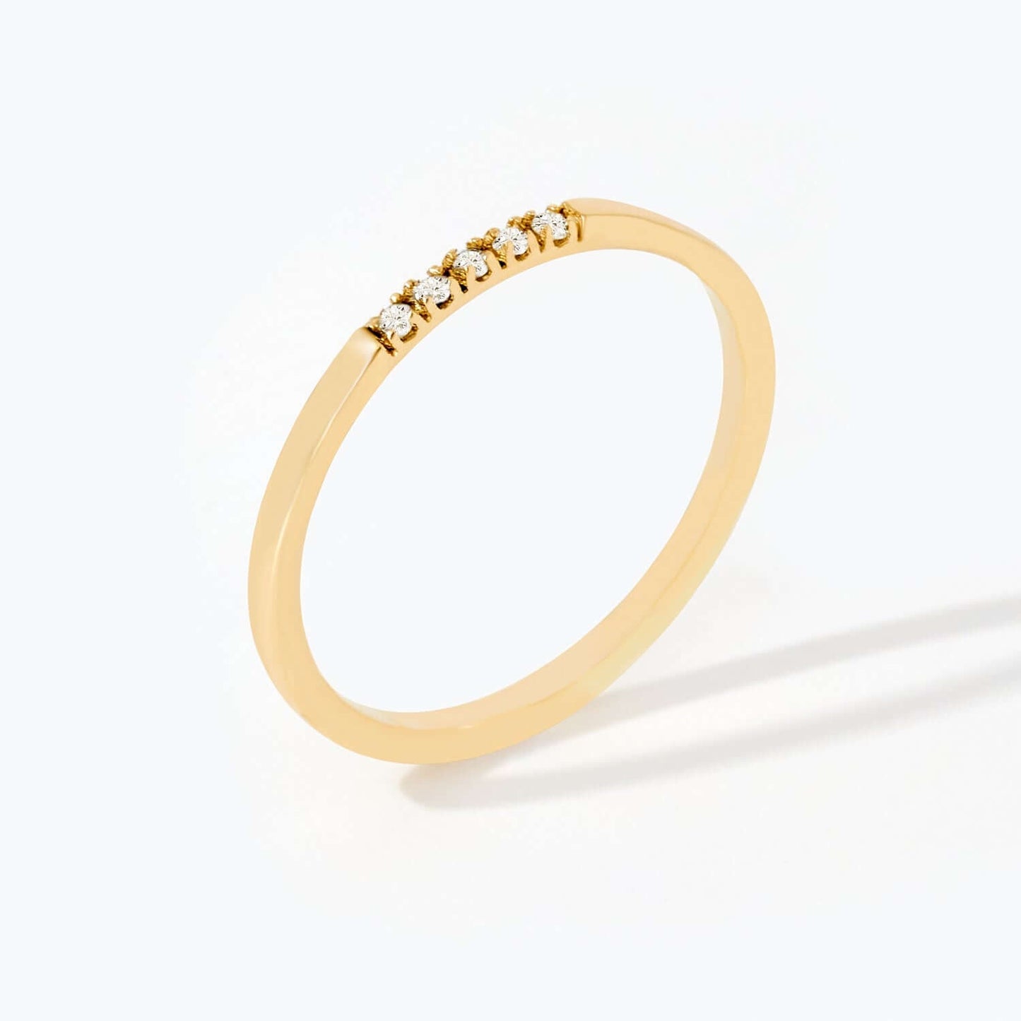 Diamond Five Stone Line Ring in 14K Solid Gold