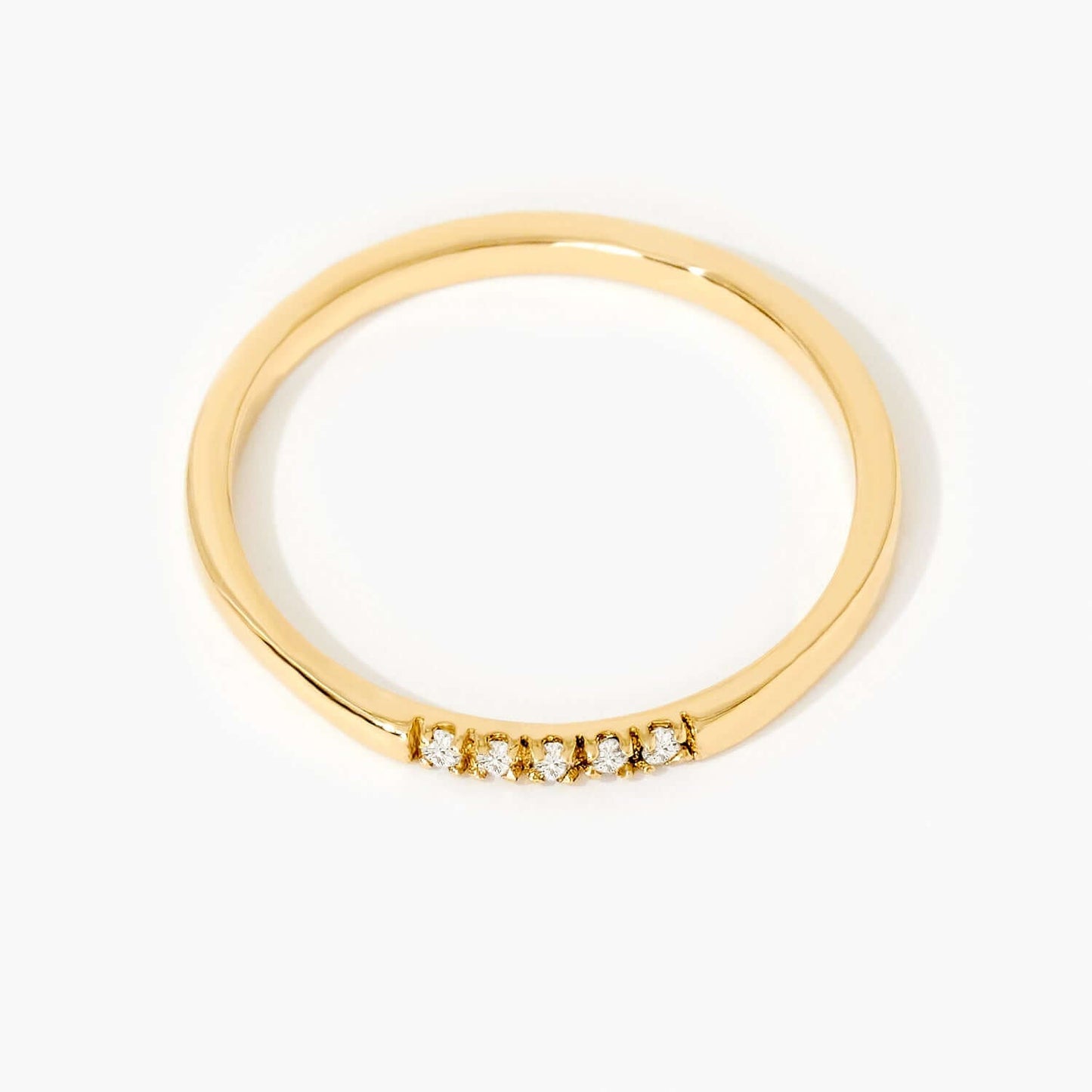 Diamond Five Stone Line Ring in 14K Solid Gold