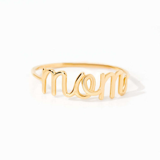 Bague empilable pour maman en or massif 14 carats