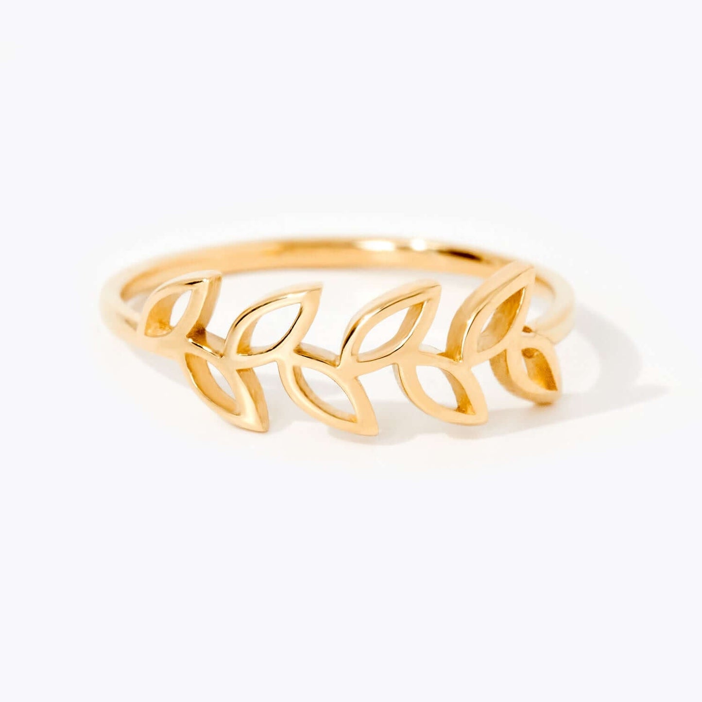 Leaf Eternity Ring in 14K Solid Gold