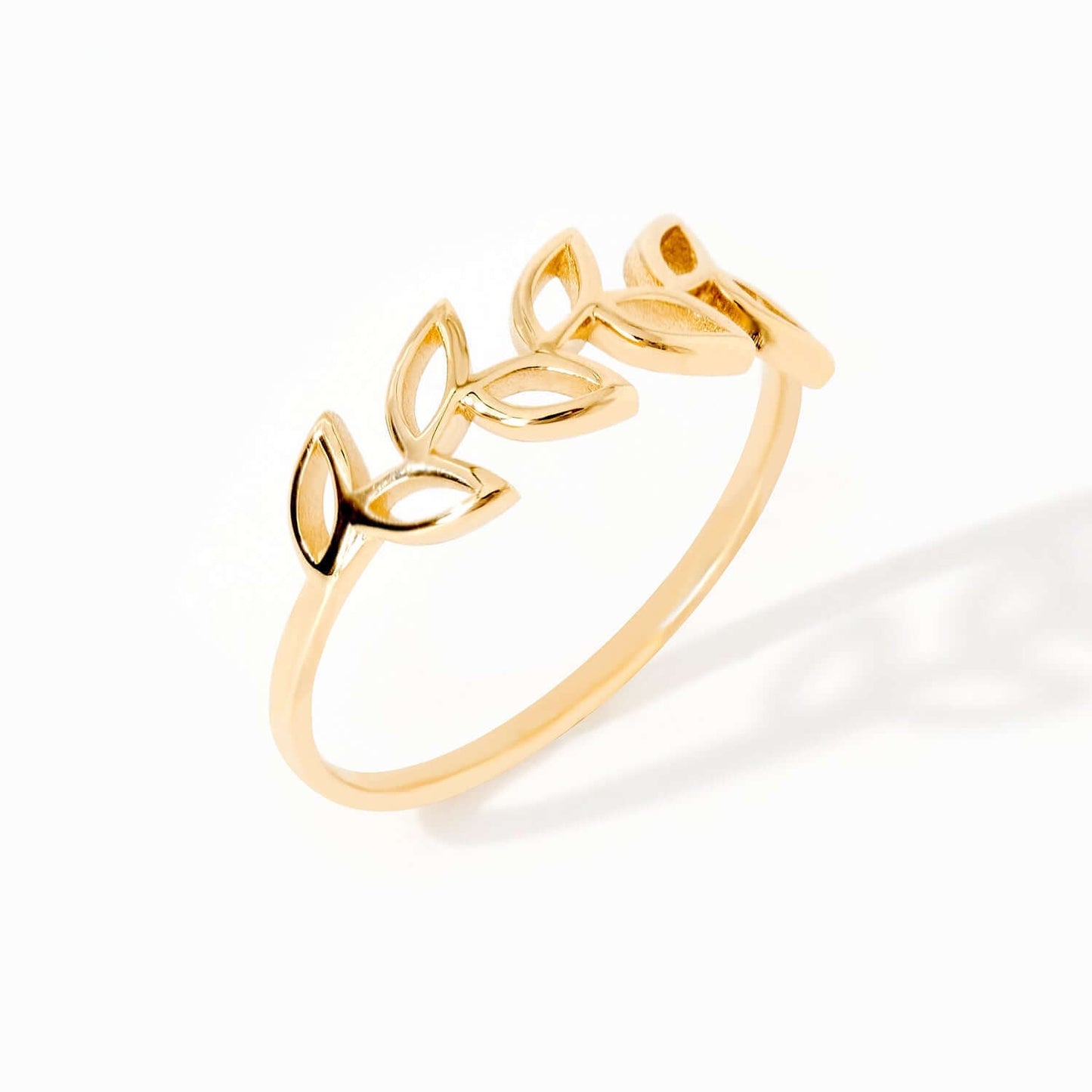 Leaf Eternity Ring in 14K Solid Gold