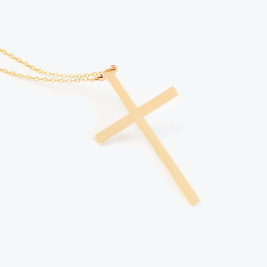 Collier Croix Audacieuse en Or Massif 14K 