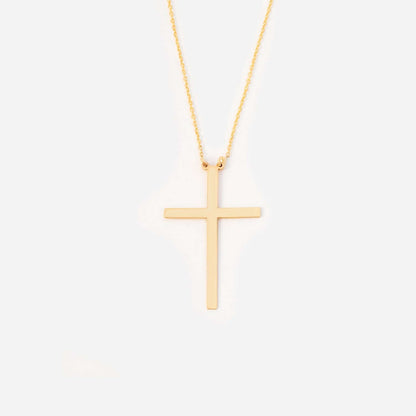 Collier Croix Audacieuse en Or Massif 14K 