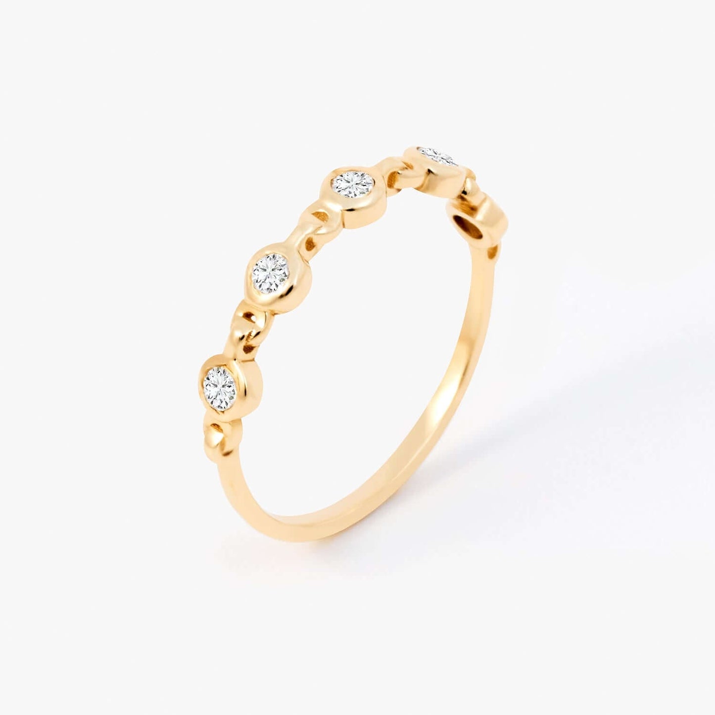 Diamond Chain Ring in 14K Solid Gold