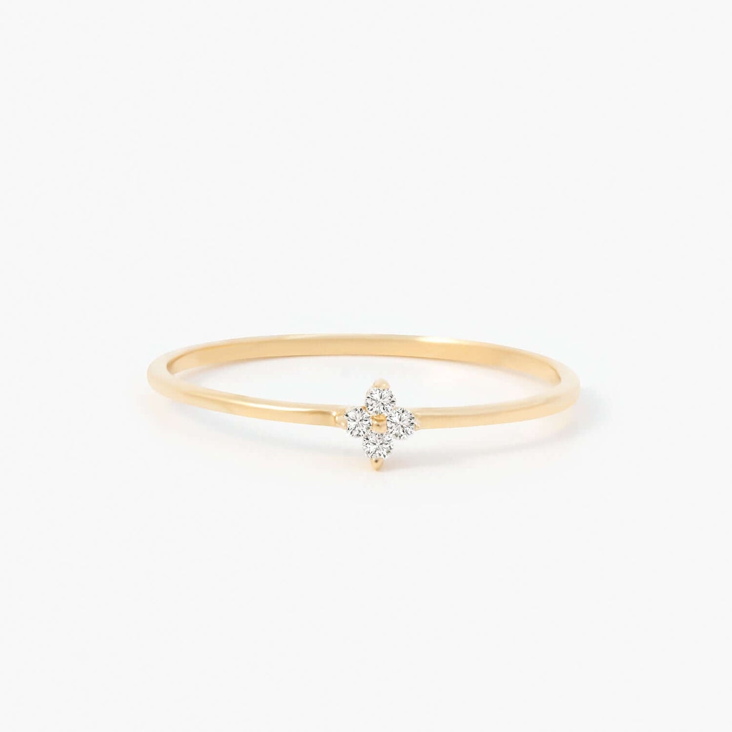 Bague Fleur Diamant en Or Massif 14K