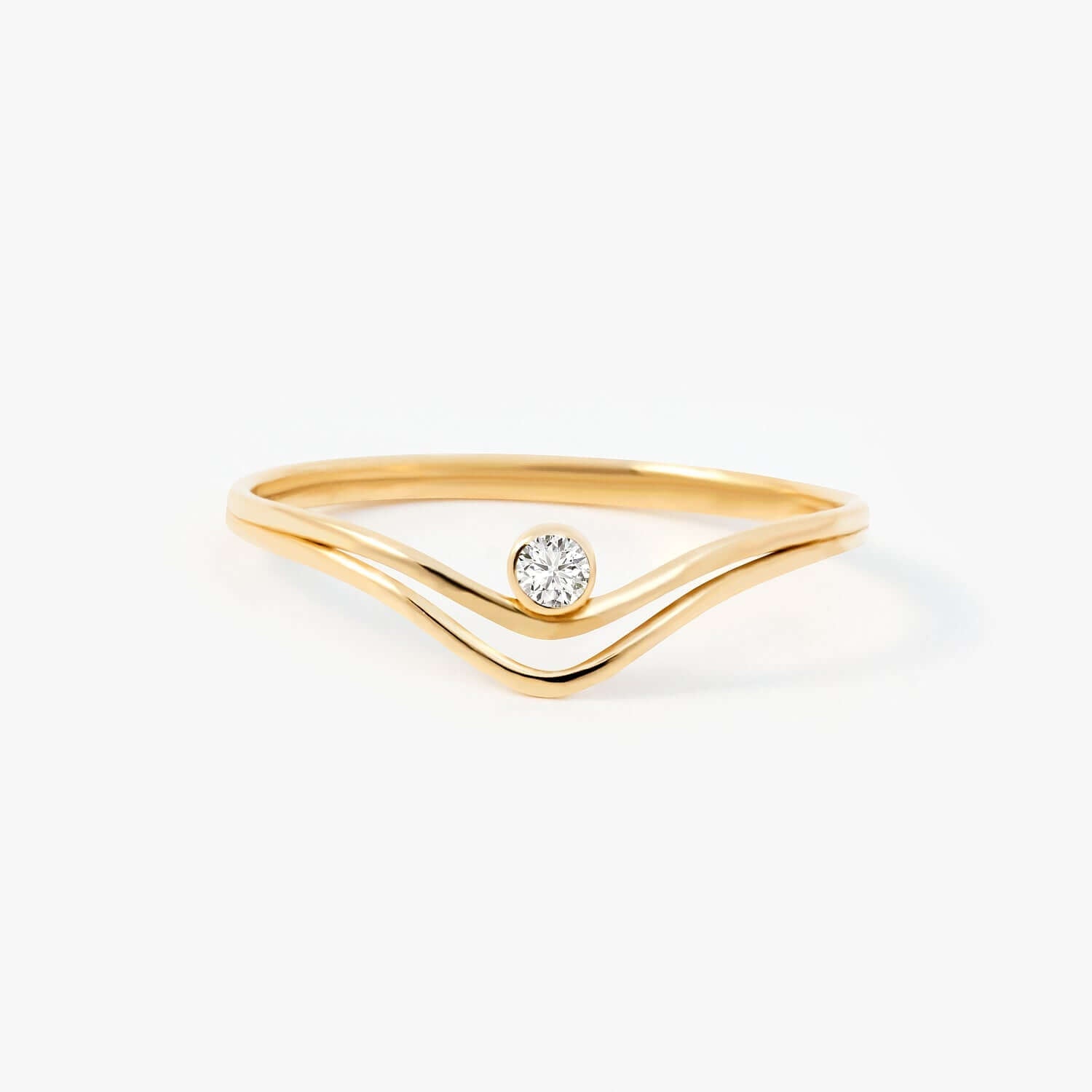 Diamond Solitaire V Ring