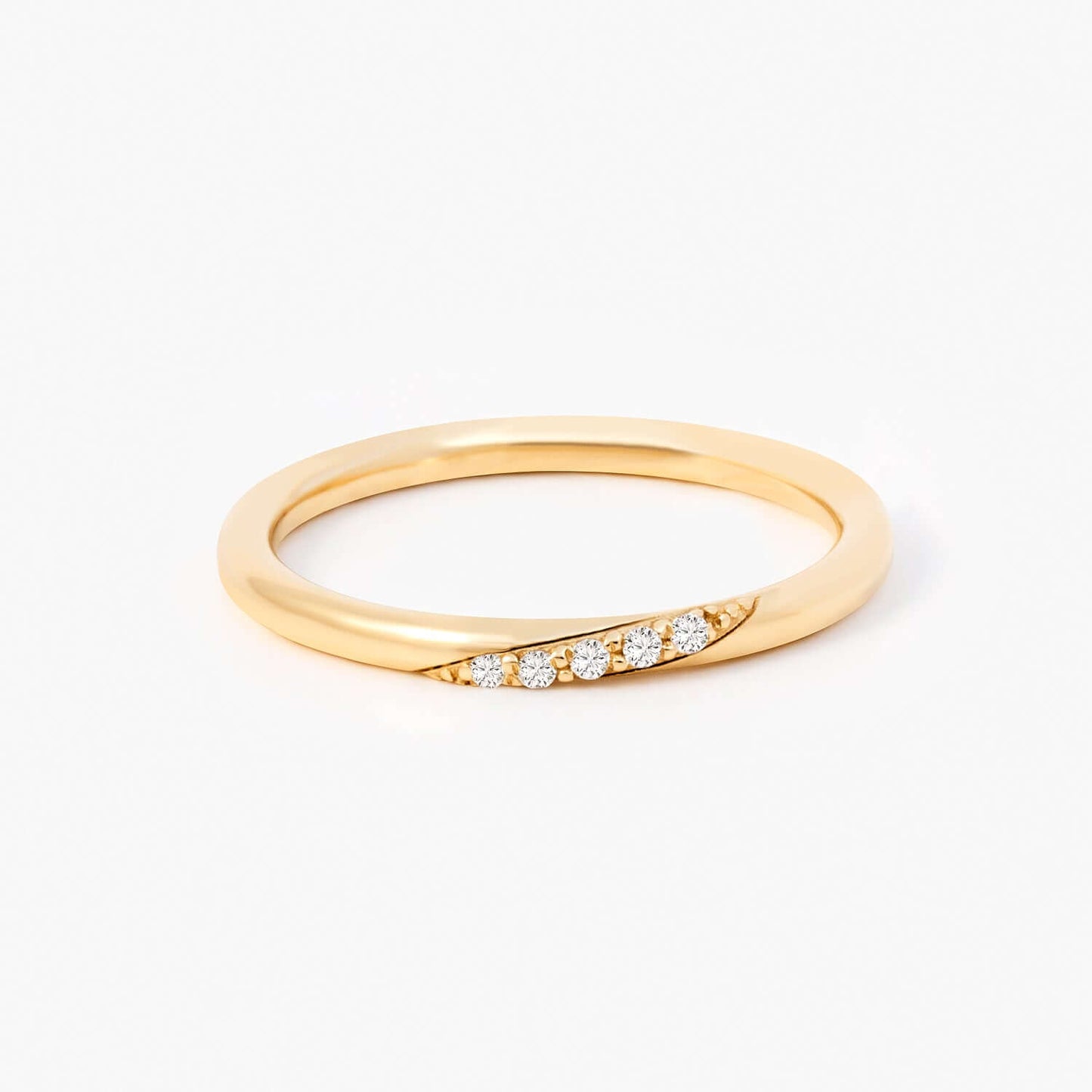 Diamond Pave Band Ring in 14K Solid Gold