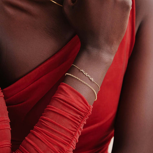 Mama Script Bracelet