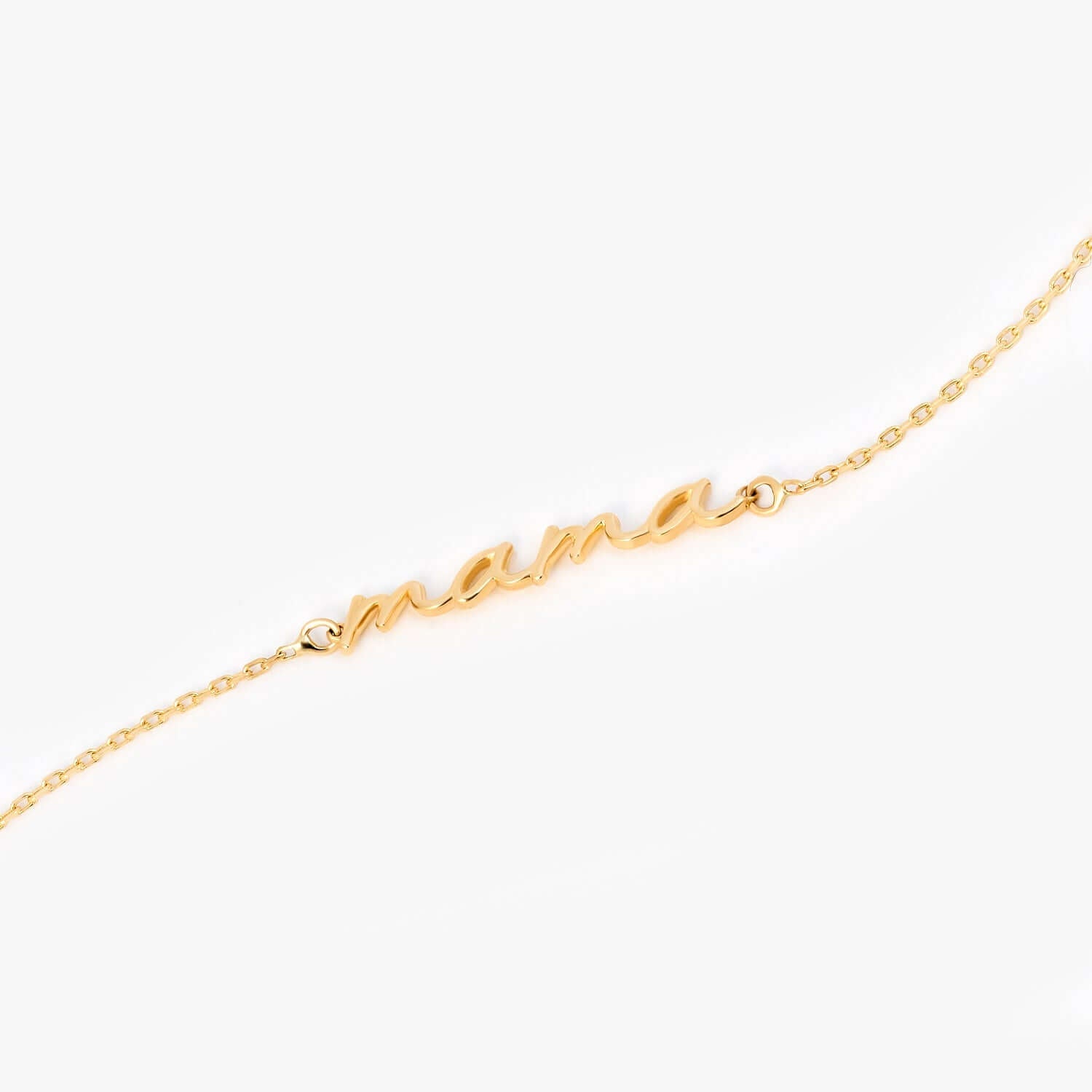 Mama Script Bracelet in 14K Solid Gold – Gelin Diamond