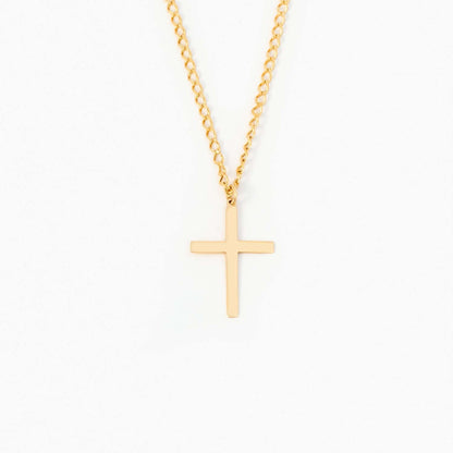 Cross Gourmet Chain Necklace in 14K Solid Gold