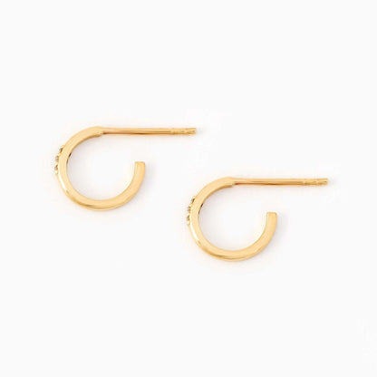 Diamond Mini Huggie Earrings in 14K Solid Gold