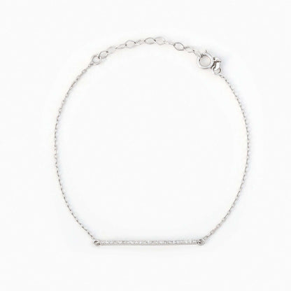 Diamond Tennis Bar Bracelet in 14K White Gold