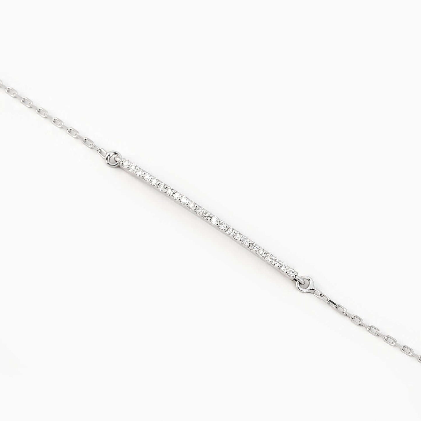 Diamond Tennis Bar Bracelet in 14K White Gold