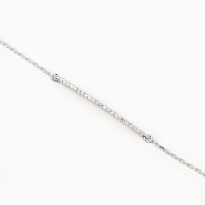 Bracelet Tennis Bar en or blanc 14 carats avec diamants