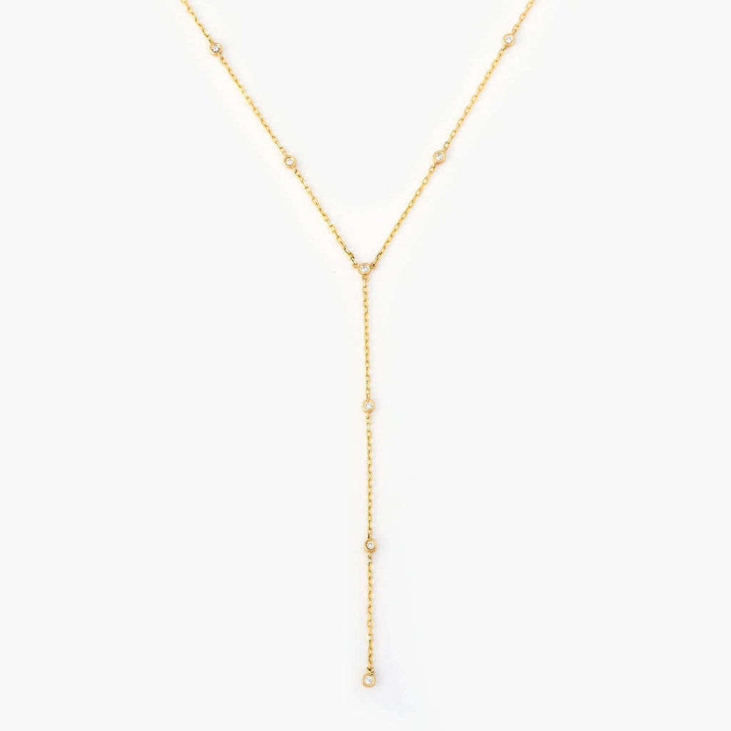 Diamond Bezel-Set Y-Necklace