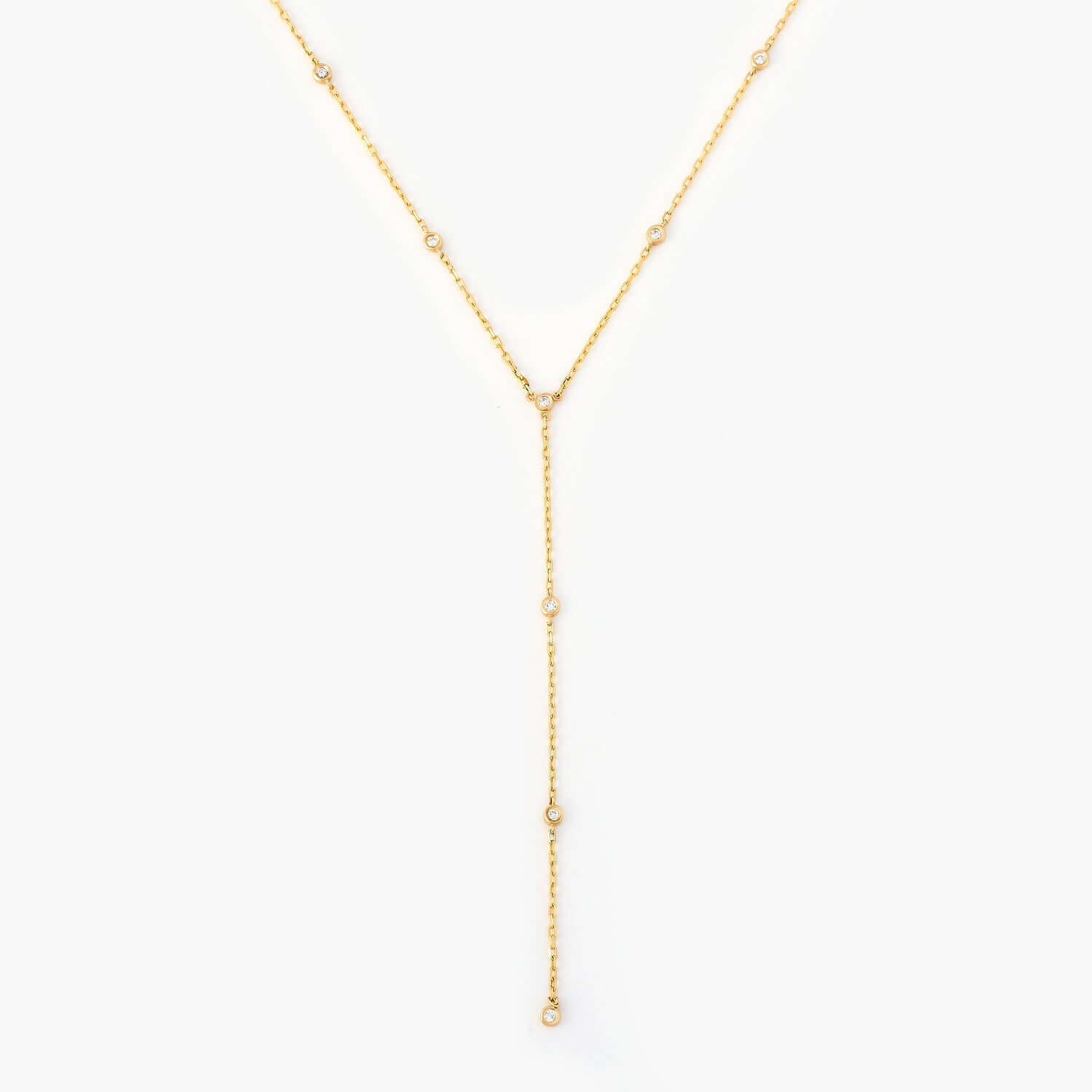 Diamond Bezel-Set Y-Necklace