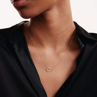 Collier Cœur Infini en Diamant en Or Massif 14K