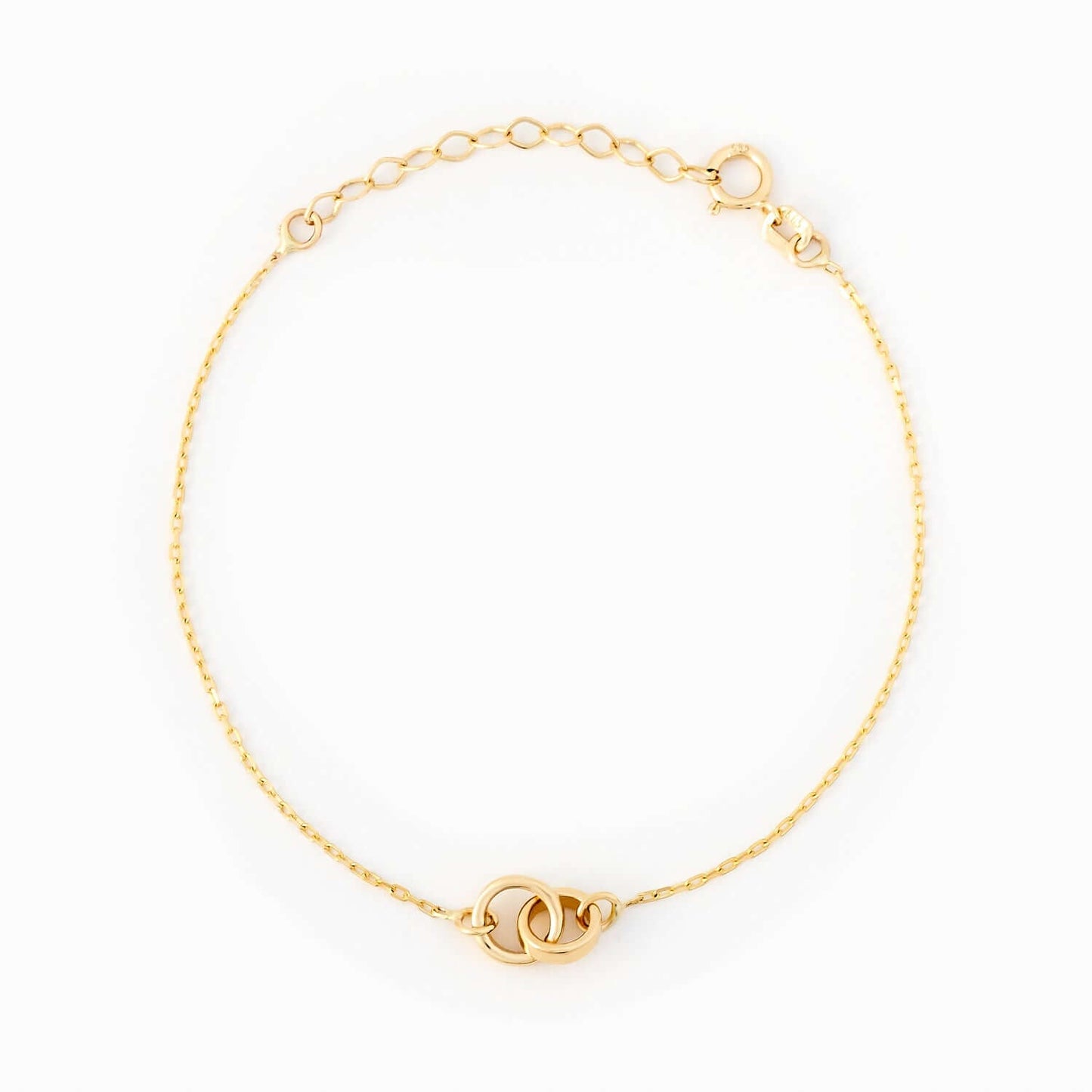 Interlocking Circle Bracelet in 14K Solid Gold