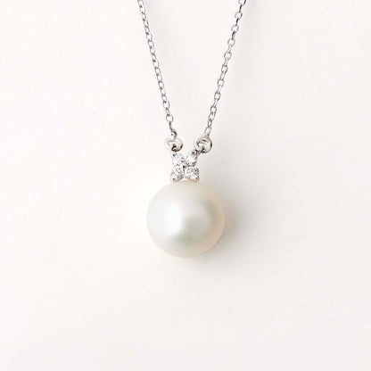 Diamond Bloom and Pearl Necklace