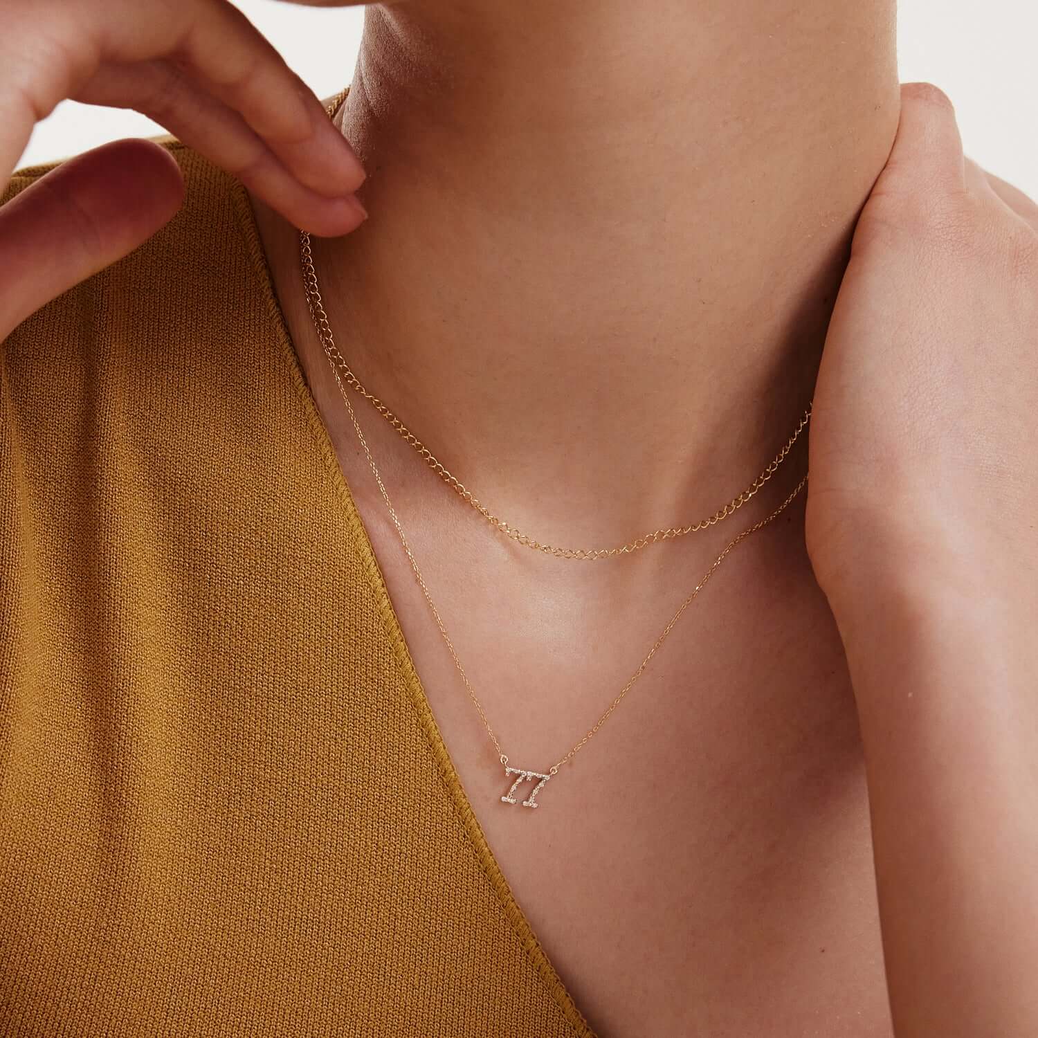 Diamond Custom Number Necklace