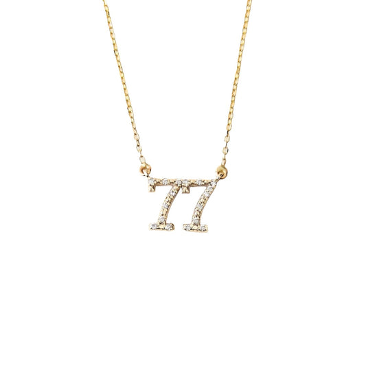 Diamond Custom Number Necklace