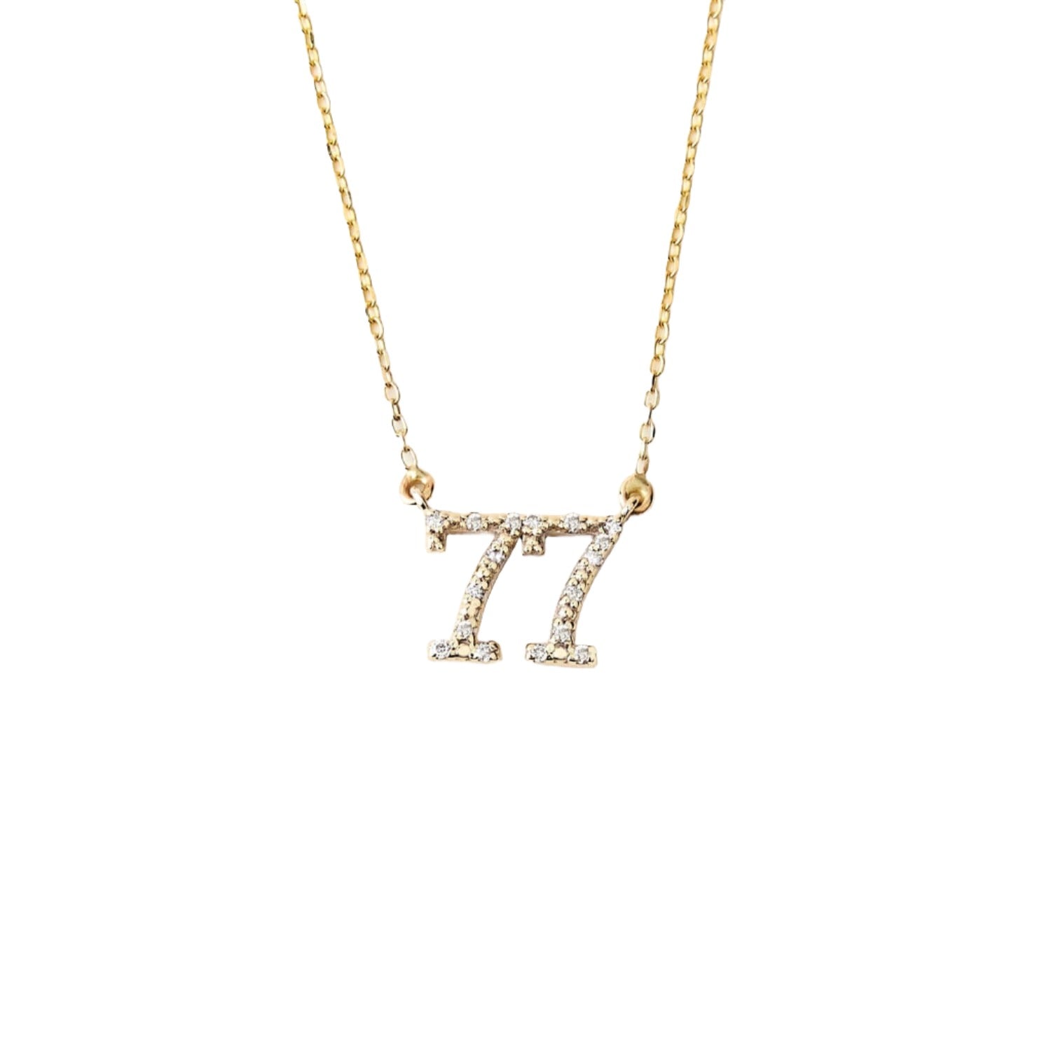 Diamond Custom Number Necklace
