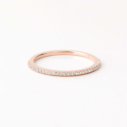 Diamond Half Eternity Ring in 14K Rose Gold (1/10 c.t t.w)