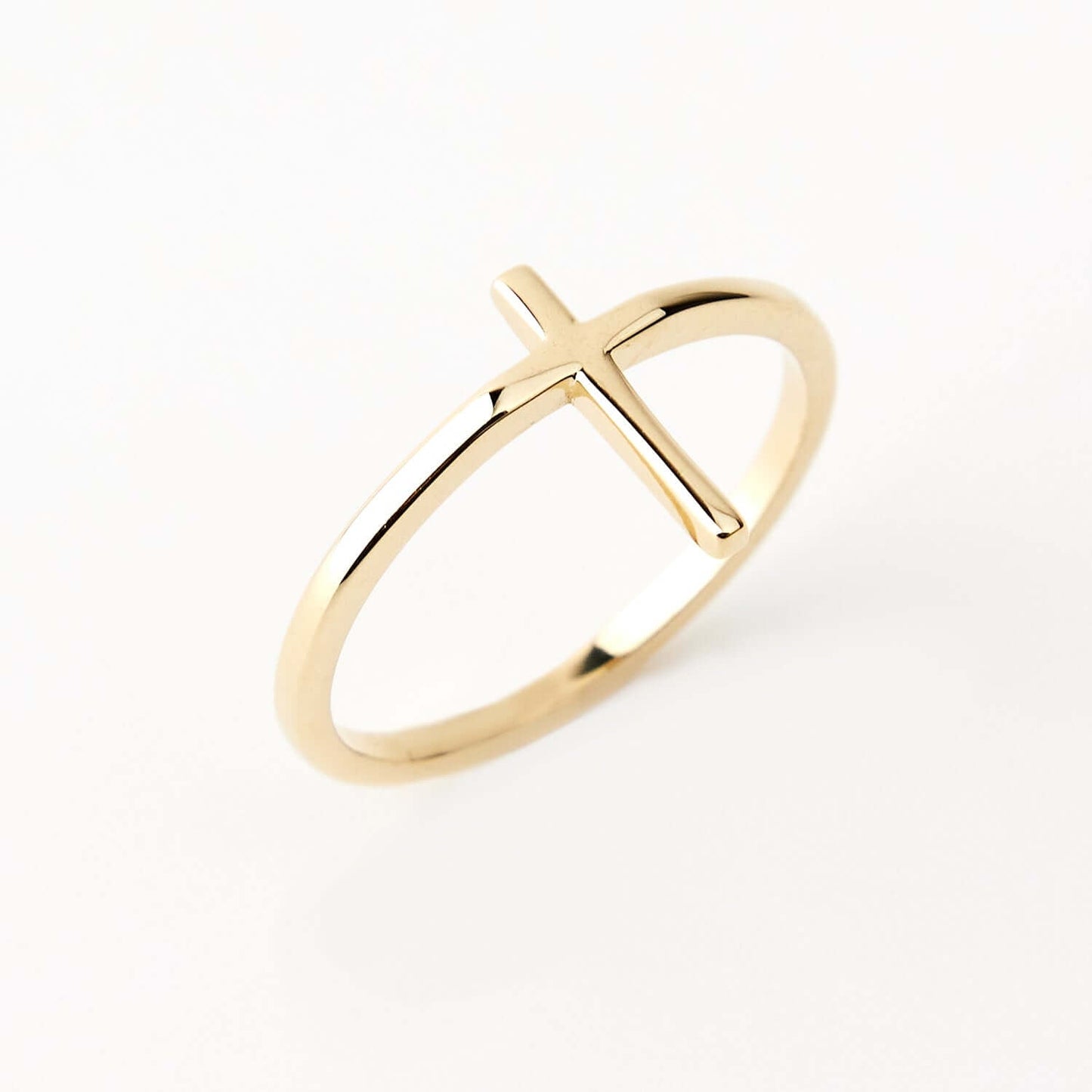 Stackable Cross Ring in 14K Solid Gold