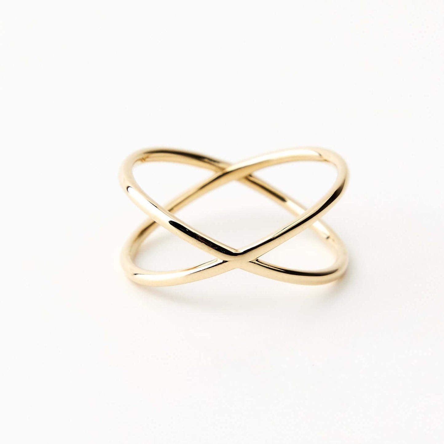 Criss Cross X Ring in 14K Solid Gold