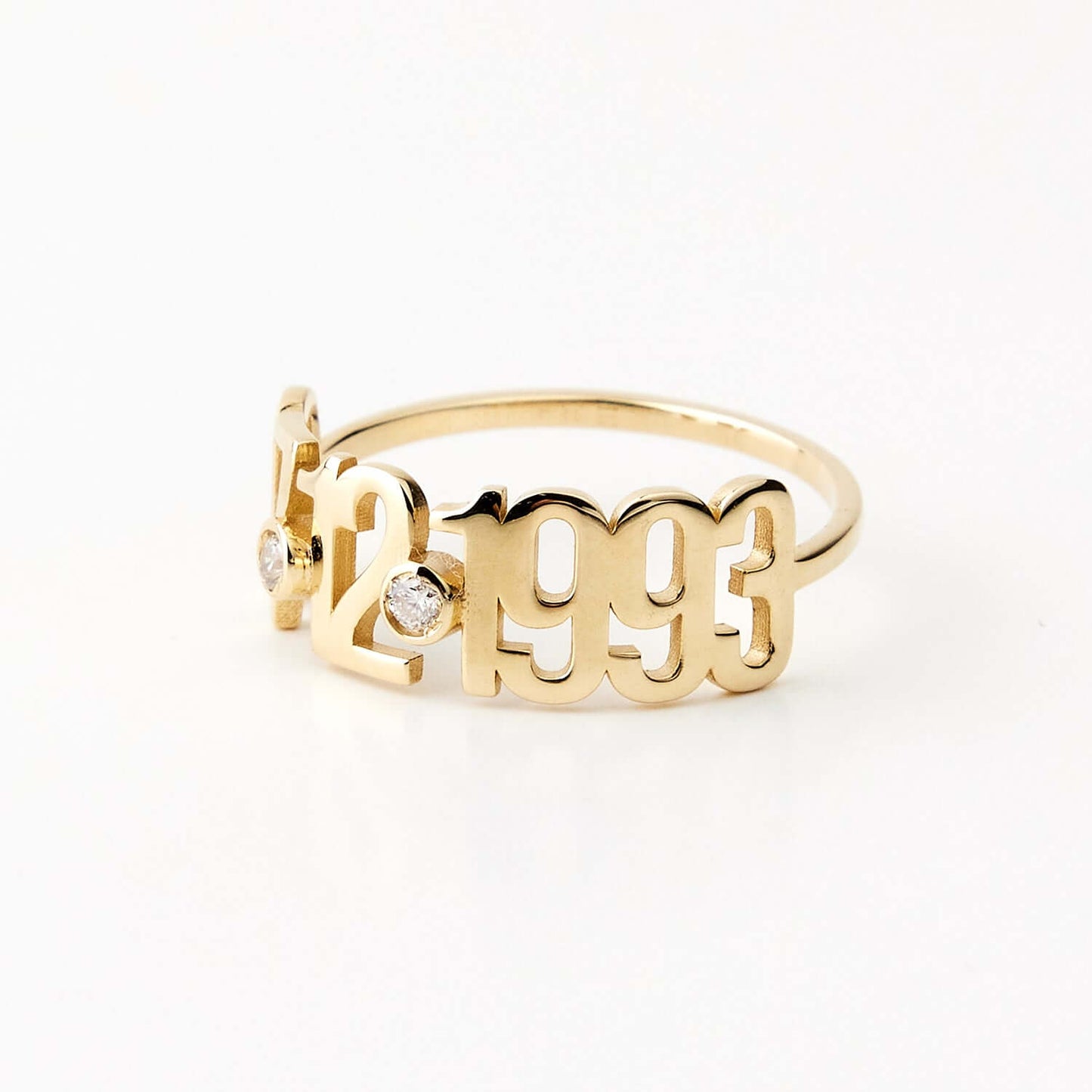 Diamond Date Ring in 14K Solid Gold