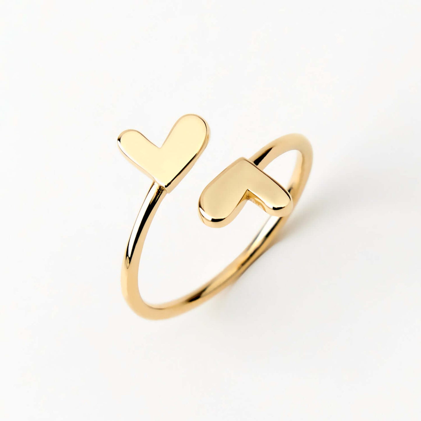 Two Heart Ring in 14K Solid Gold