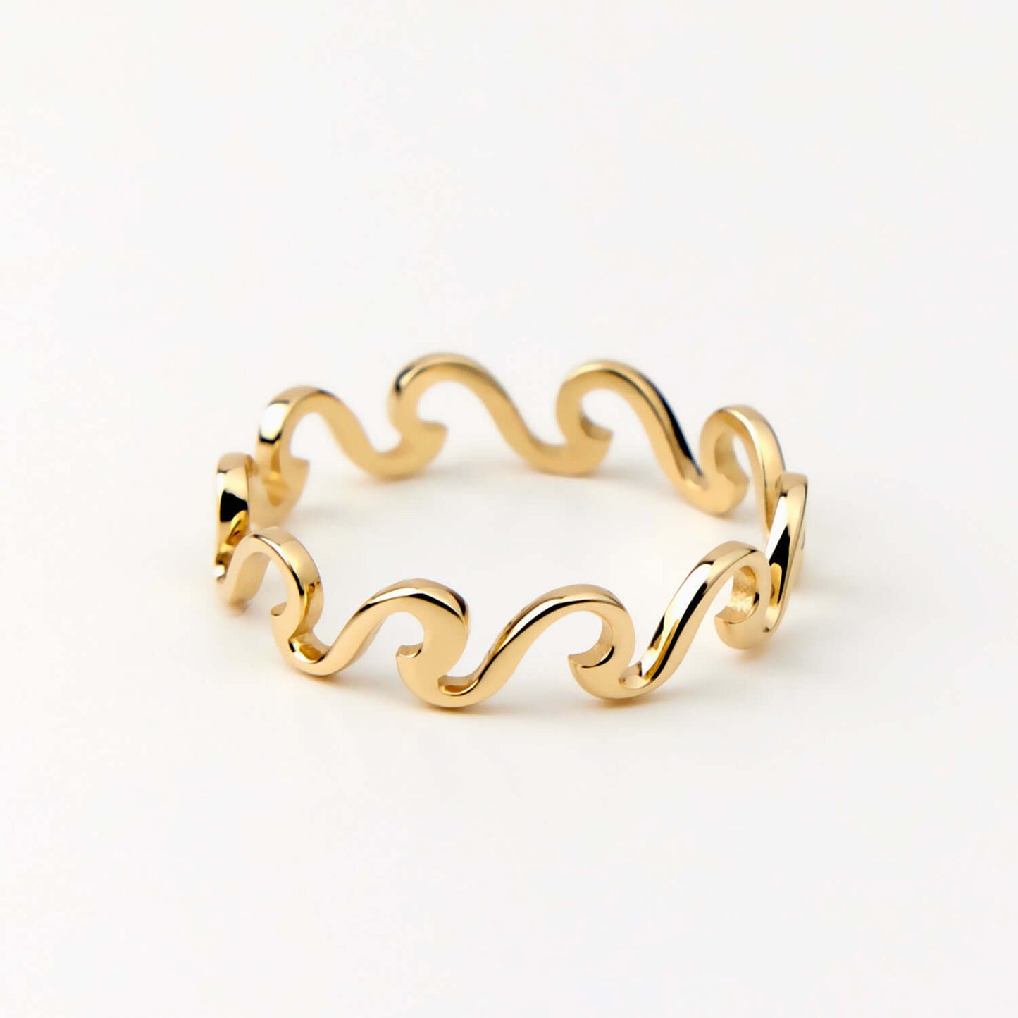 Wave Stacking Ring in 14K Solid Gold