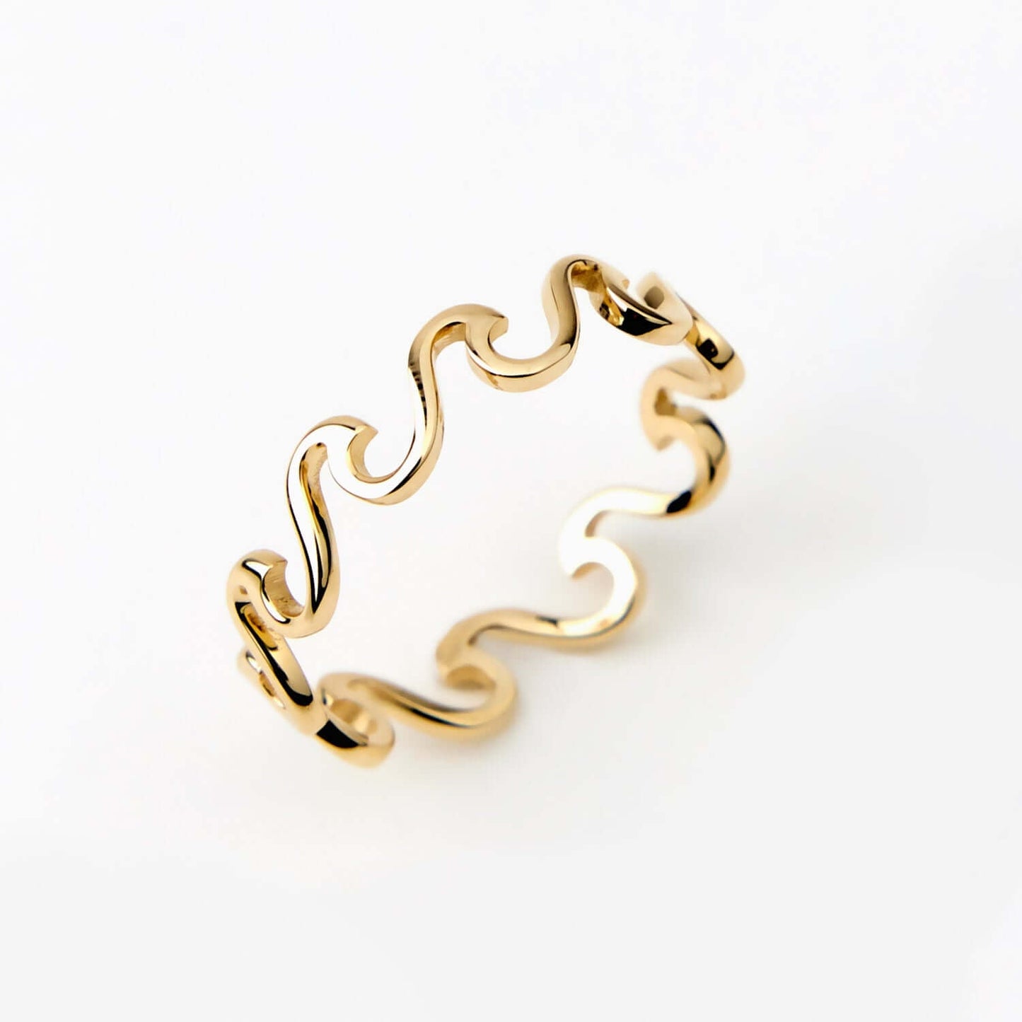 Wave Stacking Ring in 14K Solid Gold