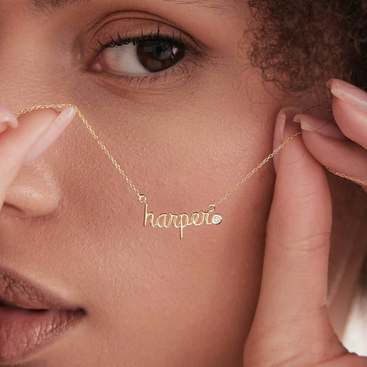 Diamond Bubble Name Necklace