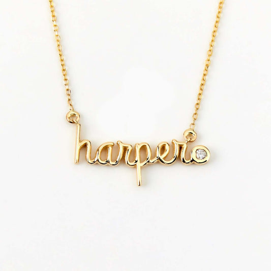 Diamond Bubble Name Necklace