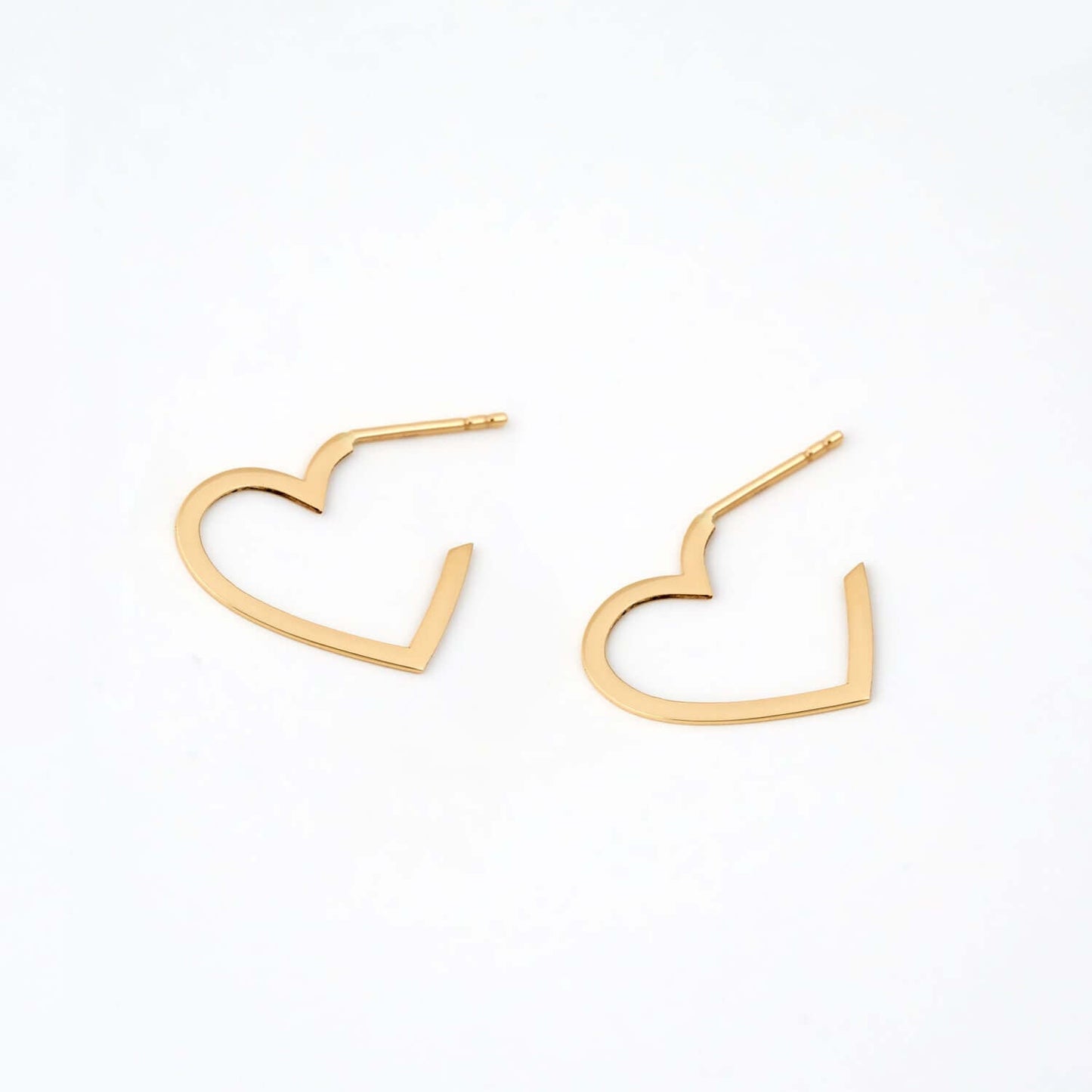 Open Big Heart Earrings in 14K Solid Gold