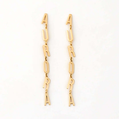 Name Dangle Drop Earrings