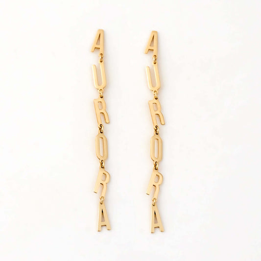 Name Dangle Drop Earrings