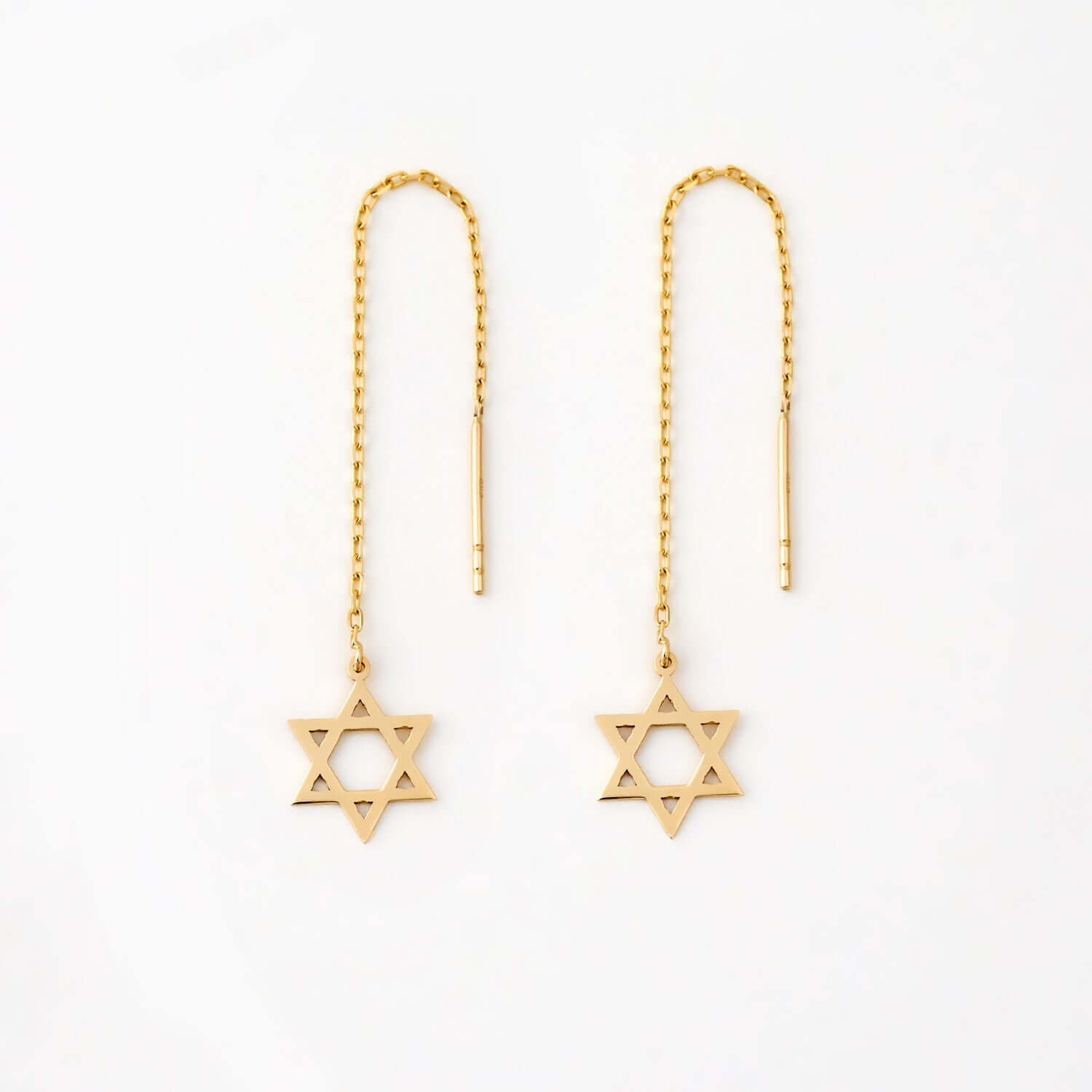 Star of David Threader Earrings
