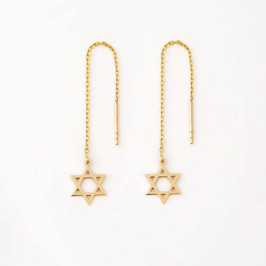 Star of David Threader Earrings
