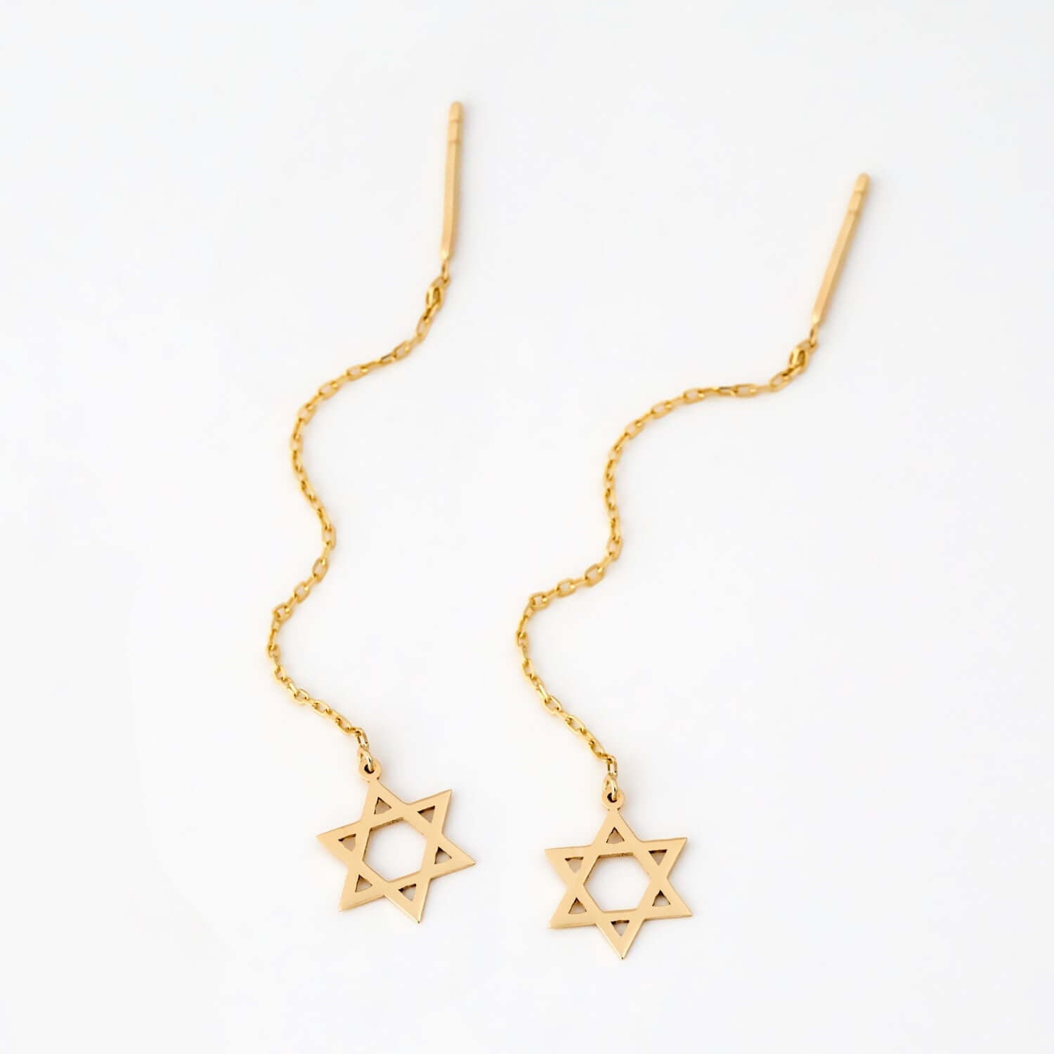Star of David Threader Earrings
