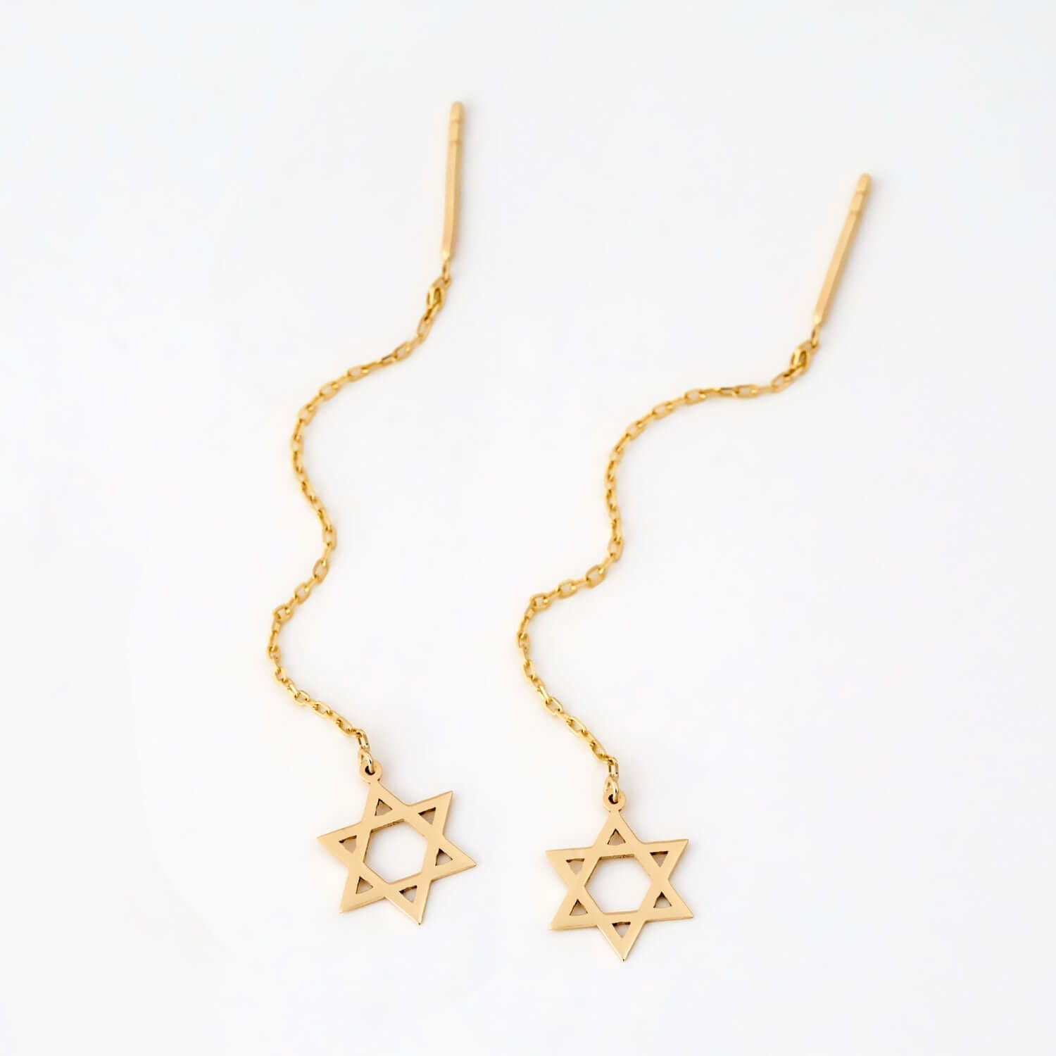 Star of David Threader Earrings