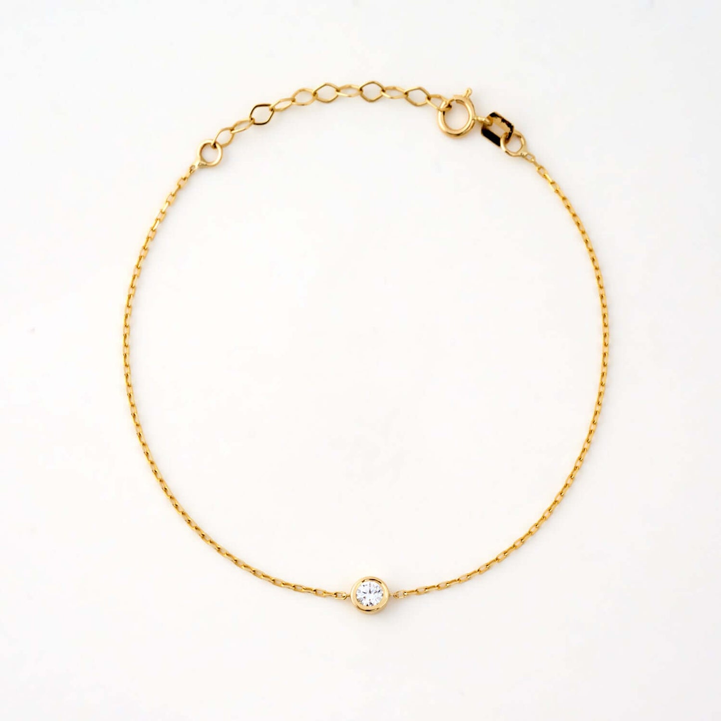 Diamond Solitaire Bracelet in 14K Solid Gold