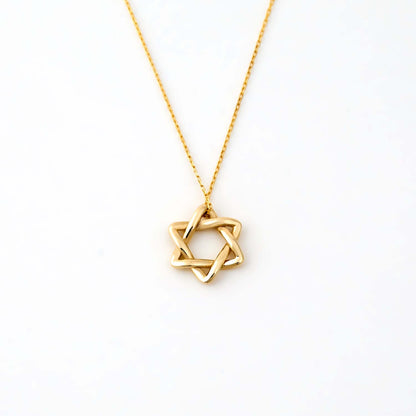 Infinity Star of David Necklace in 14K Solid Gold