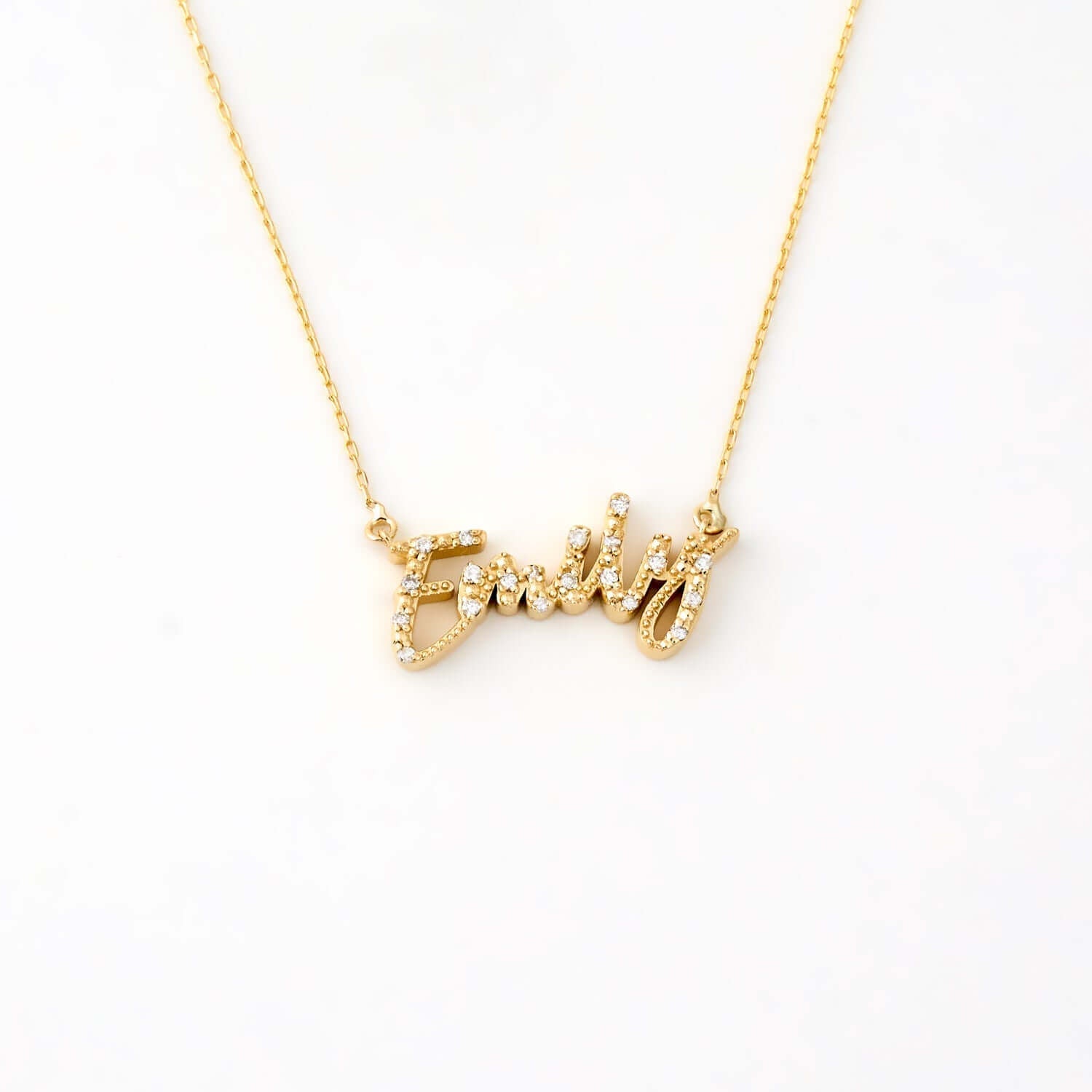 Diamond Script Name Necklace