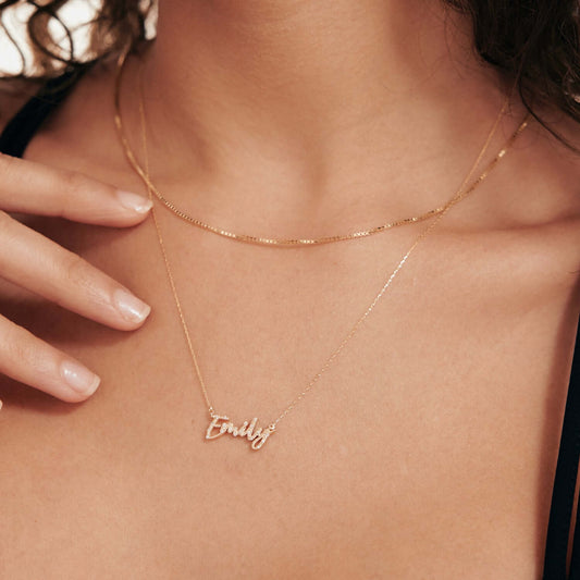Diamond Script Name Necklace