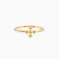 Diamond Beaded Cross Ring