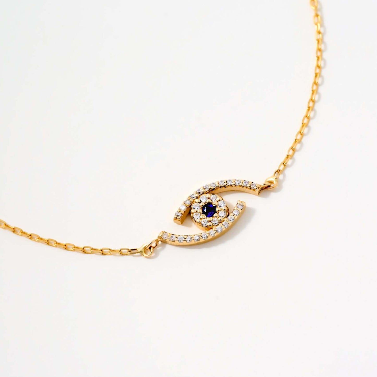 Evil Eye Bracelet in 14K Solid Gold