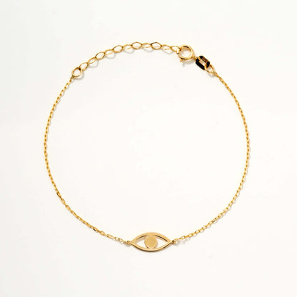 Mini Evil Eye Bracelet in 14K Solid Gold