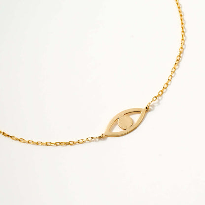 Mini Evil Eye Bracelet in 14K Solid Gold